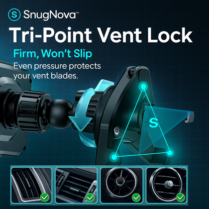 SnugNova™ GlideCharge 360 — Wireless Charging Car Mount