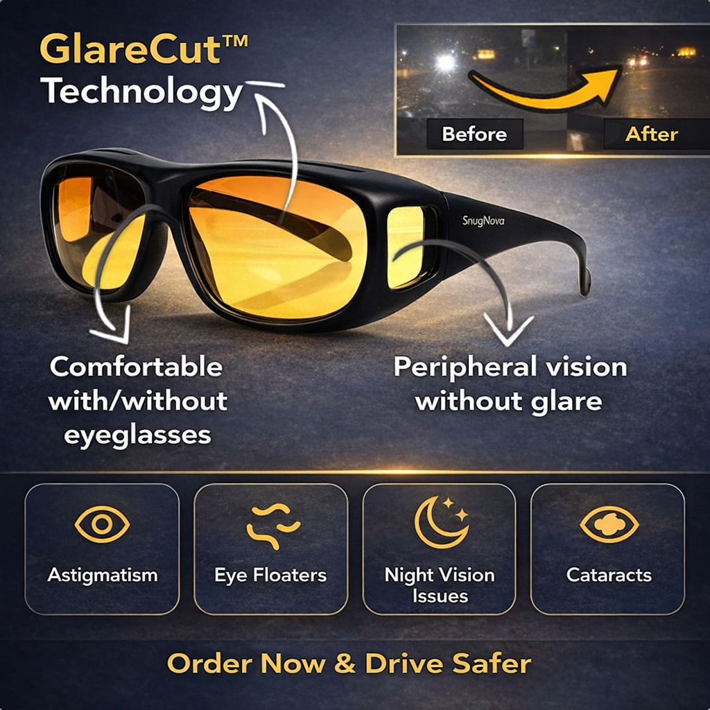 SnugNova™ NightDrive Glasses with GlareCut™ Technology