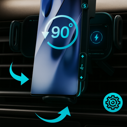 SnugNova™ GlideCharge 360 — Wireless Charging Car Mount