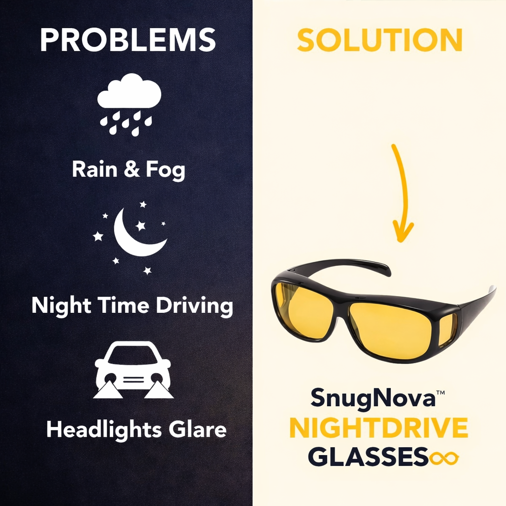 SnugNova™ NightDrive Glasses with GlareCut™ Technology