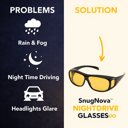 SnugNova™ NightDrive Glasses with GlareCut™ Technology